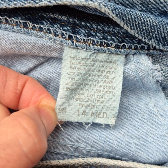 Vintage Lee Pleated Jeans Medium Blue Denim High Rise Mom USA Made 14 - Picture 13 of 15